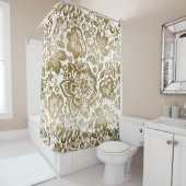Mooie gouden bloemen naadloos patroon douchegordijn (In situ)