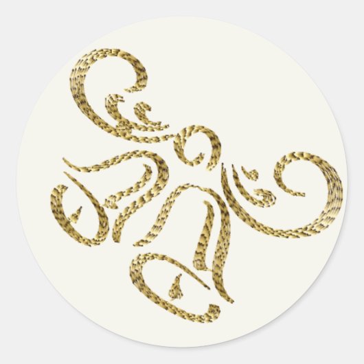 Mooie gouden bruiloft klokken Stickers (Voorkant)