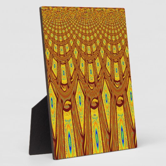 Mooie Gouden Bruin Afrikaanse Tribal Print vector Fotoplaat (Zijkant)