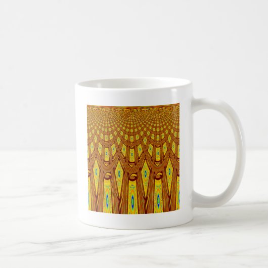 Mooie Gouden Bruin Afrikaanse Tribal Print vector Koffiemok (Rechts)