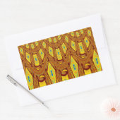Mooie Gouden Bruin Afrikaanse Tribal Print vector Rechthoekige Sticker (Envelop)