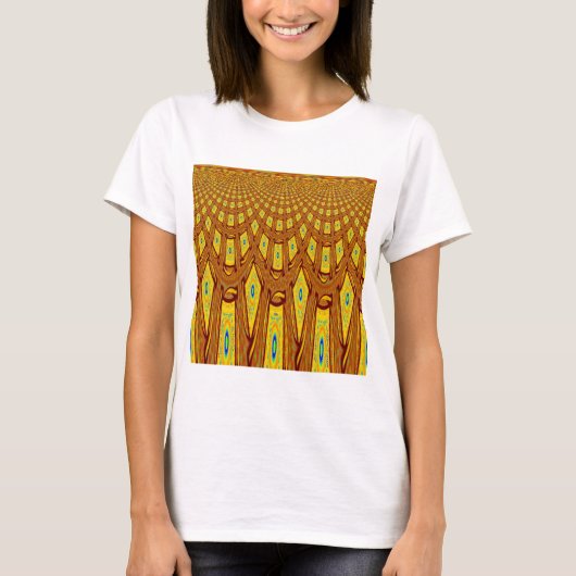 Mooie Gouden Bruin Afrikaanse Tribal Print vector T-shirt (Voorkant)
