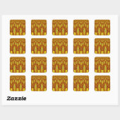 Mooie Gouden Bruin Afrikaanse Tribal Print vector Vierkante Sticker (Vel)