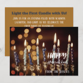 Mooie gouden Chanoeka Menorah lichten Kaart (Voorkant / Achterkant)