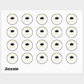 Mooie gouden confetti afstudeersticker ronde sticker (Vel)