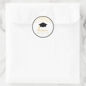 Mooie gouden confetti afstudeersticker ronde sticker (Tas)