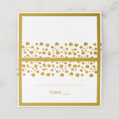 Mooie gouden Confetti Plaatskaartje (Buitenkant ongevouwen)