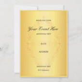 Mooie gouden diamant in sinaasappel uitnodiging (Achterkant)