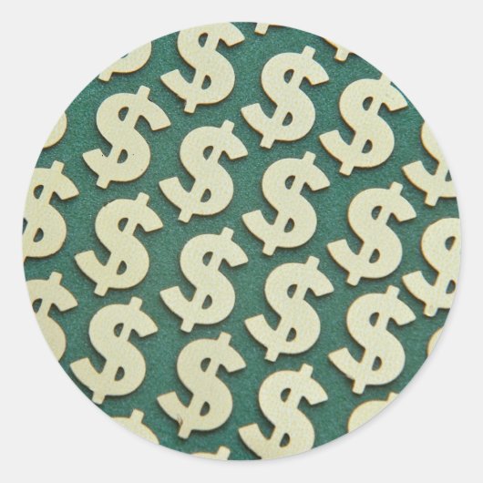 Mooie gouden dollarborden ronde sticker (Voorkant)