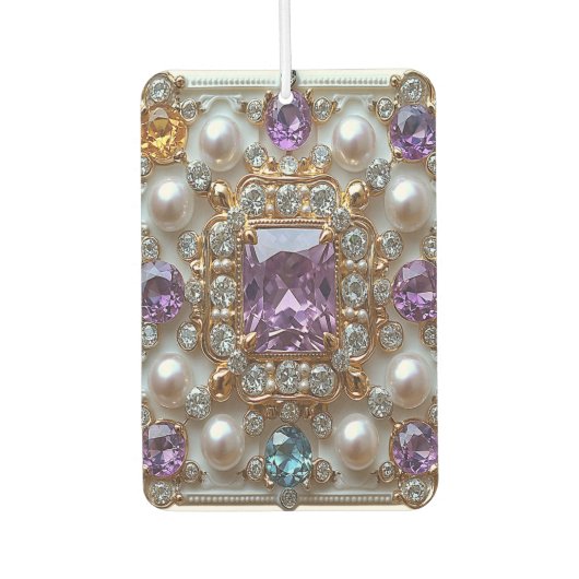 Mooie gouden edelstenen  diamanten parels luchtverfrisser (Voorkant)