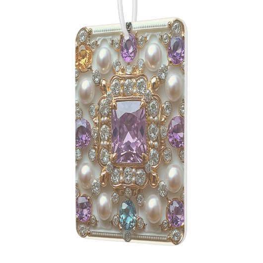 Mooie gouden edelstenen  diamanten parels luchtverfrisser (Links)