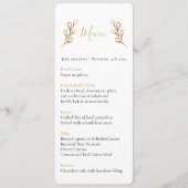 Mooie gouden effect bloemblaadjes huwelijksmenu k menu (Voorkant)
