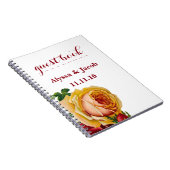 Mooie gouden en rode rozen witte bruiloft notitieboek (Rechterzijde)