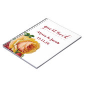 Mooie gouden en rode rozen witte bruiloft notitieboek (Linkerzijde)