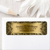 Mooie gouden en zwarte Damaskers en kant Etiket (Insitu)