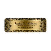 Mooie gouden en zwarte Damaskers en kant Etiket (Voorkant)