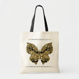 MOOIE GOUDEN EN ZWARTE GLITTERVLINDER TOTE BAG