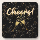 Mooie gouden en zwarte juichen Drink Bier Onderzetter (Voorkant)