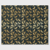 Mooie Gouden en Zwarte Tropische bladeren Cadeaupapier (Vlak)