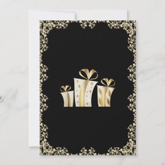 Mooie gouden en zwarte verjaardag kaart (Achterkant)