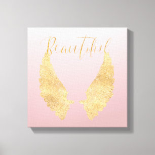 Mooie Gouden Engel Canvas Afdruk