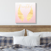 Mooie Gouden Engel Canvas Afdruk (Insitu (Slaapkamer))