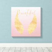 Mooie Gouden Engel Canvas Afdruk (Insitu (Houten vloer))