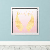 Mooie Gouden Engel Canvas Afdruk (Insitu (Houten vloer))