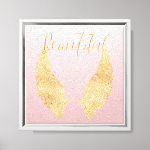 Mooie Gouden Engel Canvas Afdruk
