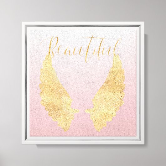 Mooie Gouden Engel Canvas Afdruk (Voorkant)