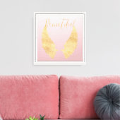 Mooie Gouden Engel Canvas Afdruk (Insitu (Woonkamer))