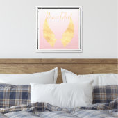 Mooie Gouden Engel Canvas Afdruk (Insitu (Slaapkamer))