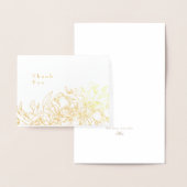 Mooie Gouden Folie geschetst Floral Dank u kaart (Display)