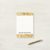 Mooie gouden fonkeling glitter post-it® notes (Op bureau)