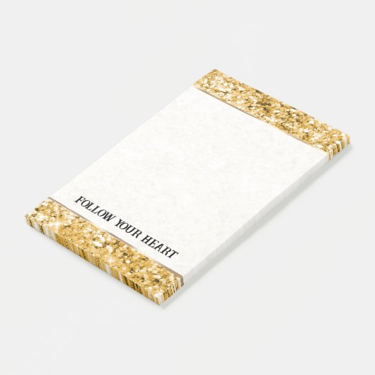 Mooie gouden fonkeling glitter post-it® notes (Schuin)