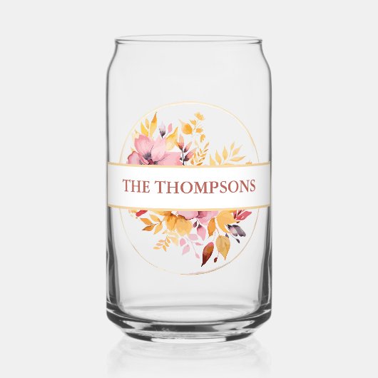 Mooie gouden gele monogram trouw  blikvorm glas (Voorkant)