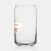 Mooie gouden gele monogram trouw  blikvorm glas (Links)