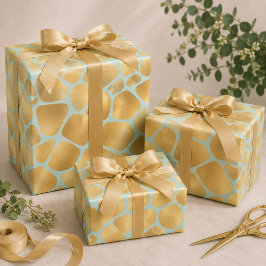 Mooie gouden giraffeprint mint achtergrond inpakpapier vel