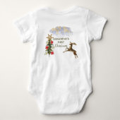 Mooie gouden glinsterende bomen Herten Baby eerste Romper (Achterkant)