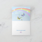 Mooie Gouden Glitter Eenhoorn met Bloemen Bedankkaart (Binnen)