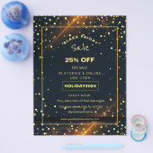 Mooie Gouden Glitters vakantie-uitverkoop promotie Flyer (Enkel)