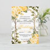 Mooie gouden gouden Floral Kaart (Staand voorkant)