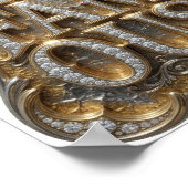 Mooie Gouden INFAMOUS 3D-tekstkunst Poster (Hoek)