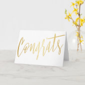 Mooie gouden kalligrafie "Congrats" Kaart (Gele Bloem)