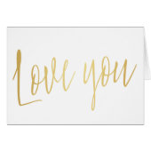 Mooie gouden kalligrafie "Love you" (Voorkant Horizontaal)