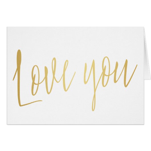 Mooie gouden kalligrafie "Love you" (Voorkant Horizontaal)