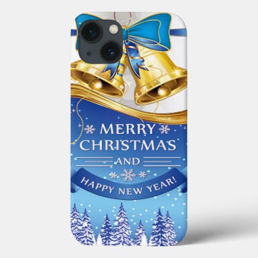 Mooie gouden kerstballetjes met blauwe poot Case-Mate iPhone case (Achterkant)