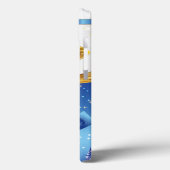 Mooie gouden kerstballetjes met blauwe poot Case-Mate iPhone case (Achterkant / Links)