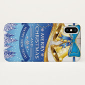 Mooie gouden kerstballetjes met blauwe poot Case-Mate iPhone case (Achterkant (horizontaal))