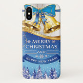 Mooie gouden kerstballetjes met blauwe poot Case-Mate iPhone case (Achterkant)